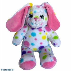Build A Bear Bunny Plush White Polka Dots Rabbit